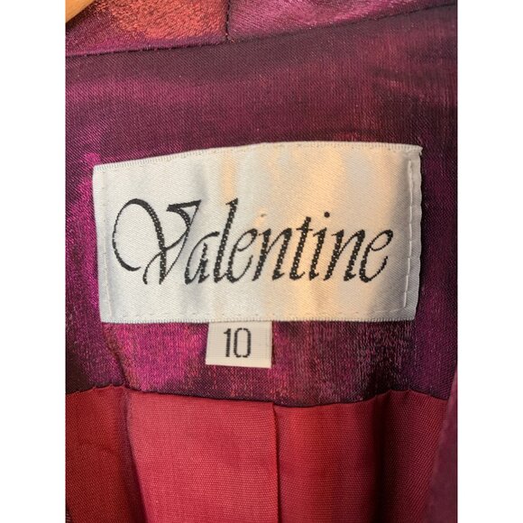 Valentine Satin Fuchsia Longline Open Front Blazer Cardi Rhinestone 10 RA10084 - Picture 2 of 7